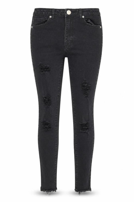 Boohoo Womens Black Cotton Skinny Jeans Size 10 L24 in Regular Zip - Pockets
