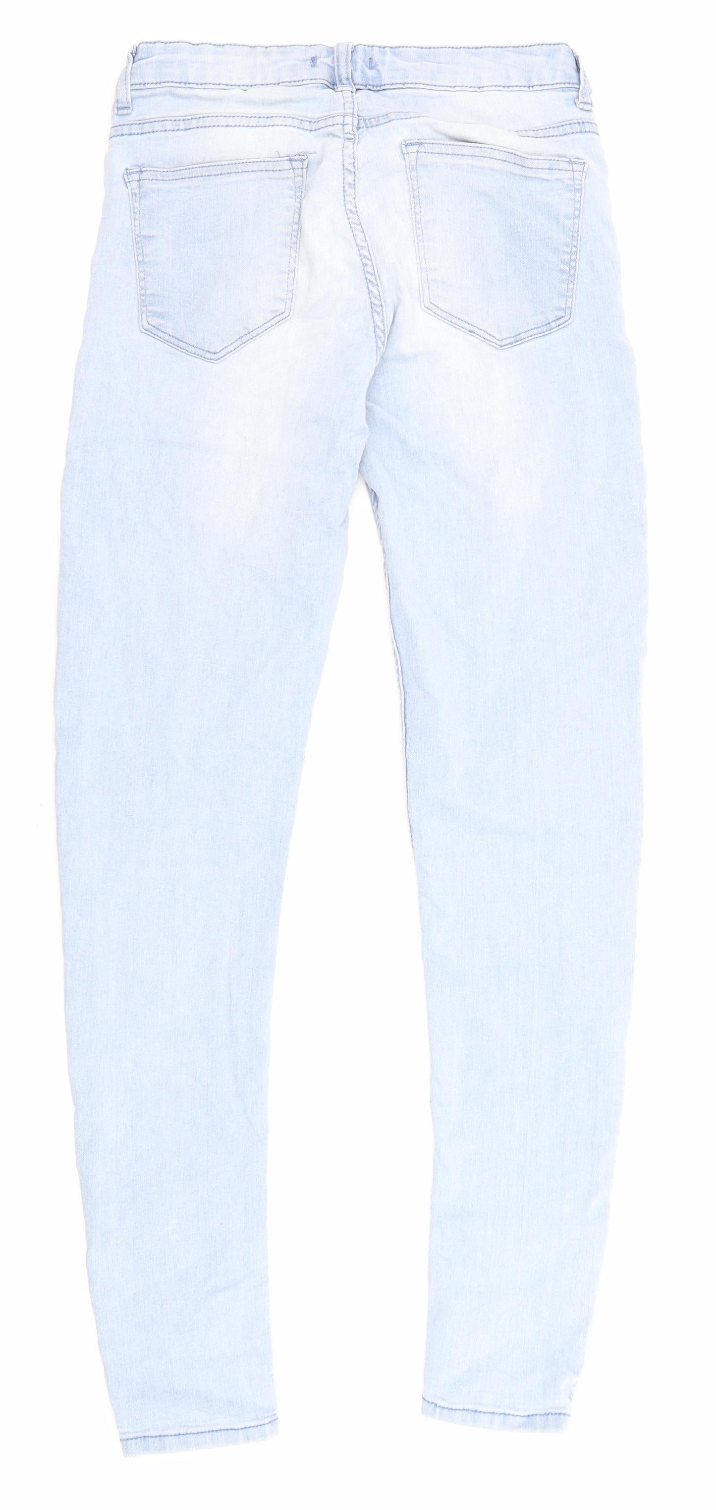 H&M Womens Black Cotton Skinny Jeans Size 8 L28 in Regular Zip - Pockets