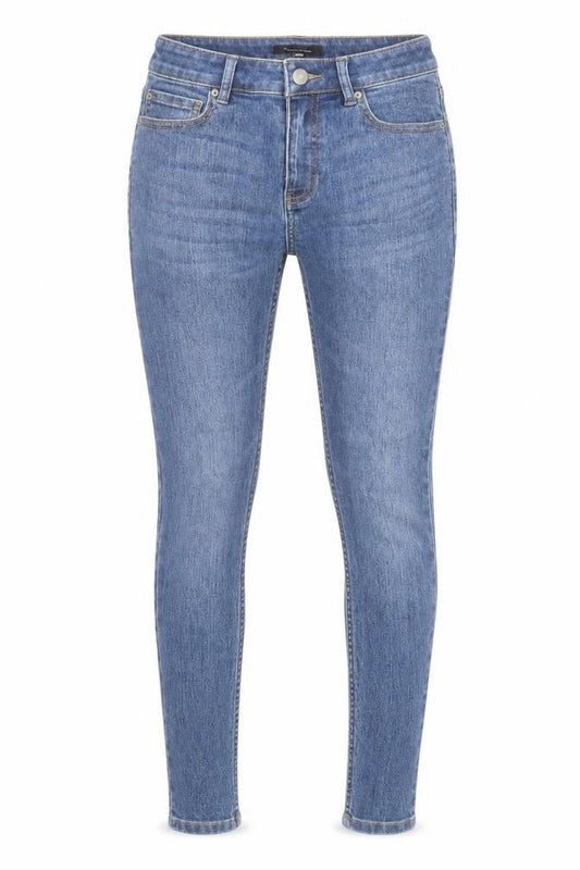 Marks & Spencer Womens Blue Cotton Skinny Jeans Size 26 in L26 in Regular Zip - Pockets