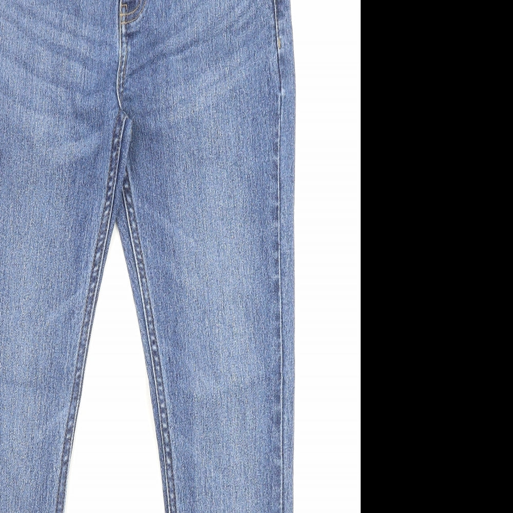 Marks and Spencer Womens Blue Cotton Skinny Jeans Size 26 in L26 in Regular Zip - Pockets