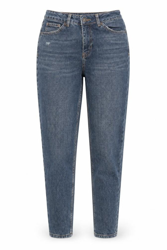 Topshop Womens Blue Cotton Mom Jeans Size 26 in L32 in Regular Zip - Pockets