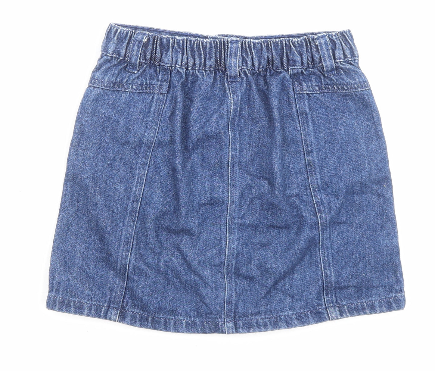 George Girls Blue Cotton A-Line Set Size 8-9 Years Regular Button - Pockets