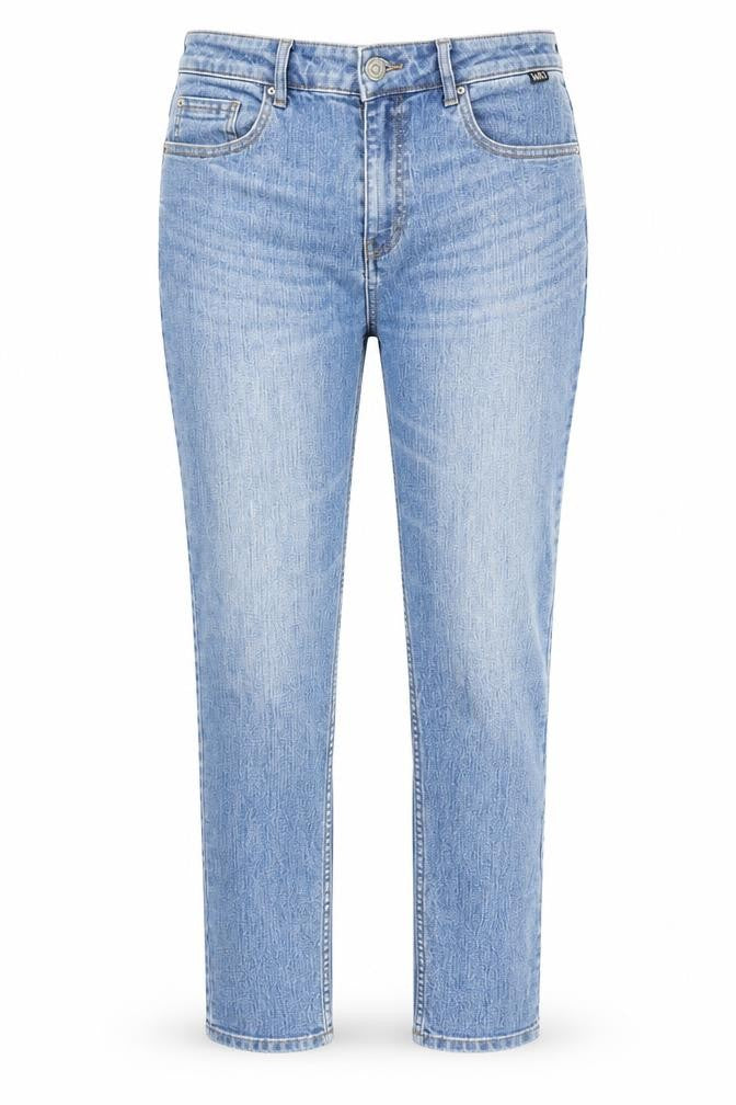 Marks & Spencer Womens Blue Cotton Straight Jeans Size 32 in L27 in Regular Zip - Pockets