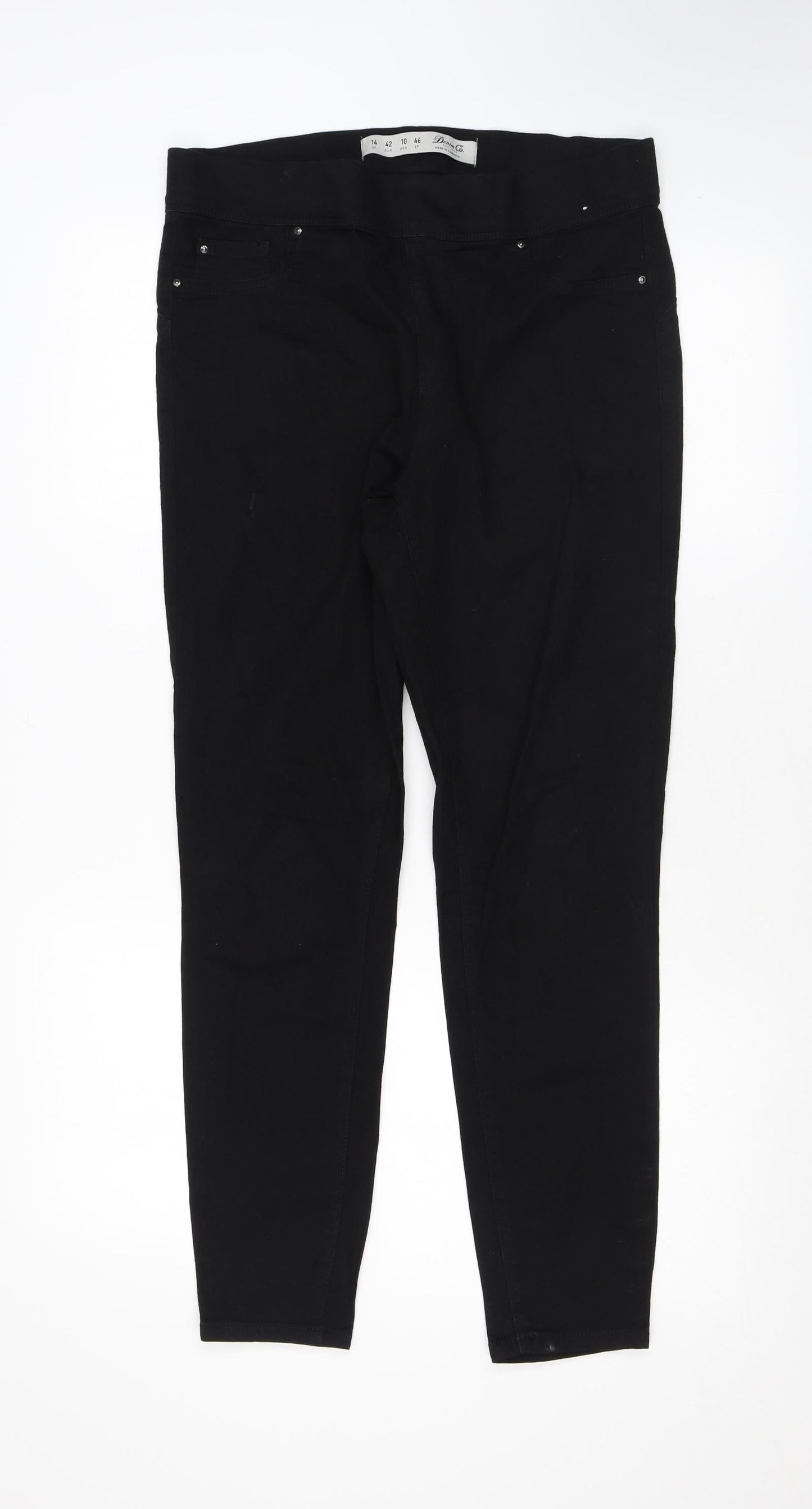 Denim & Co. Womens Black Cotton Jegging Jeans Size 14 L27 in Regular