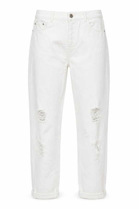 Topshop Womens White Cotton Mom Jeans Size 28 in L34 in Regular Zip