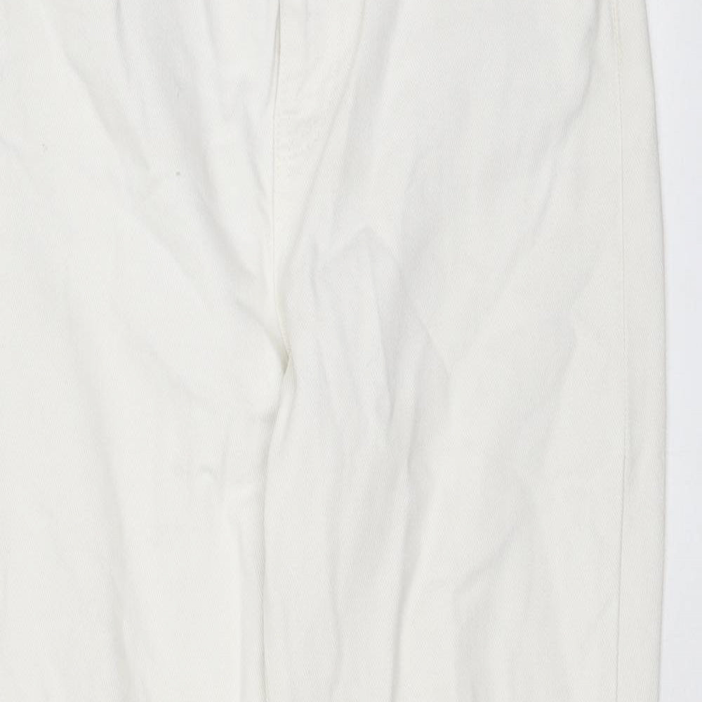 Topshop Womens White Cotton Mom Jeans Size 28 in L34 in Regular Zip