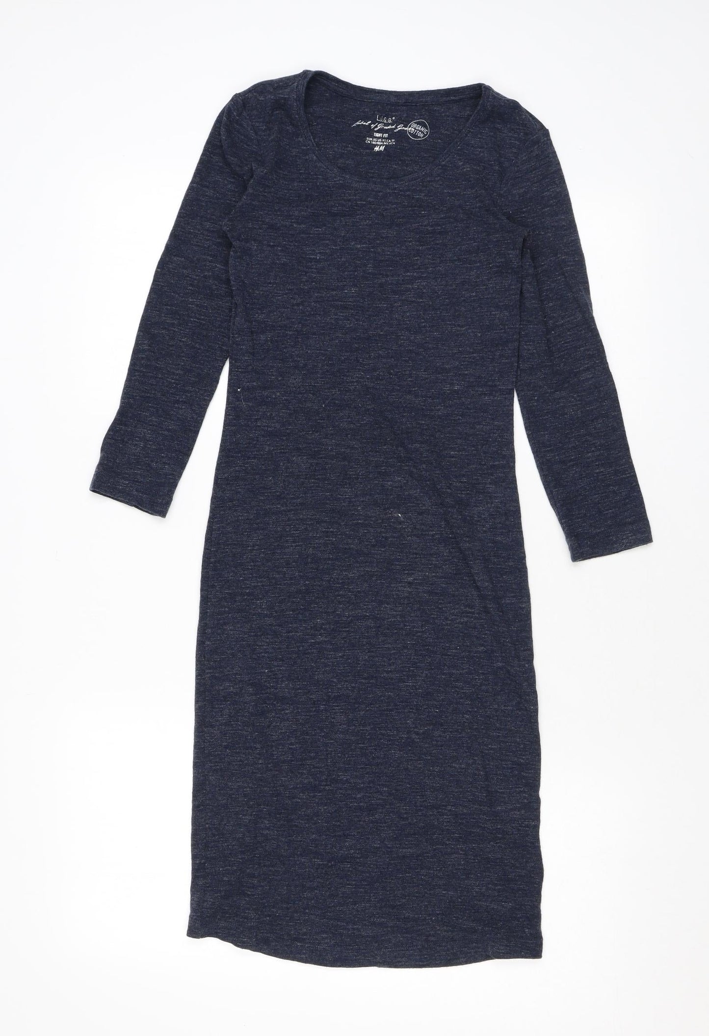 H&M Womens Blue Cotton Basic T-Shirt Size XS Scoop Neck