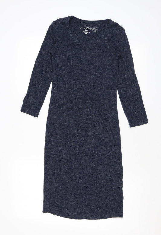 H&M Womens Blue Cotton Basic T-Shirt Size XS Scoop Neck