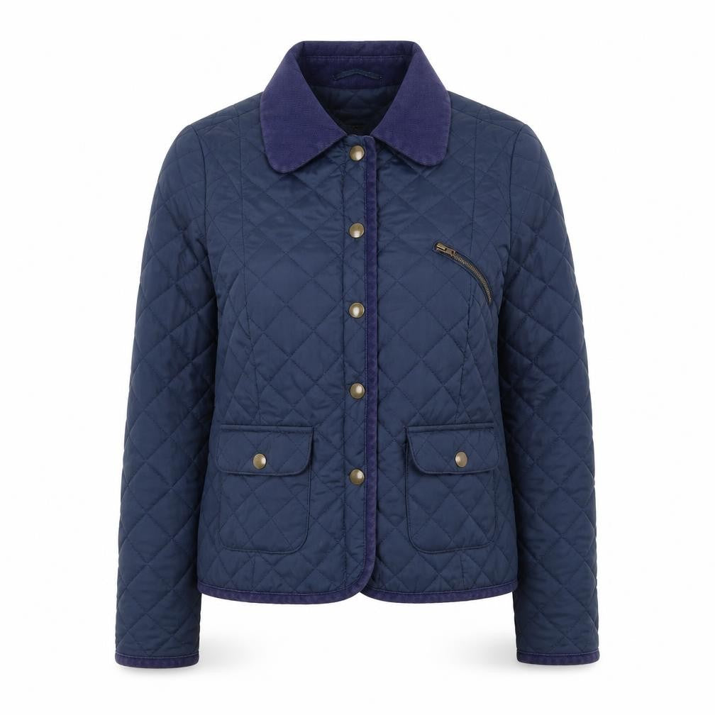 Limited Collection Womens Blue Quilted Coat Size 6 Snap