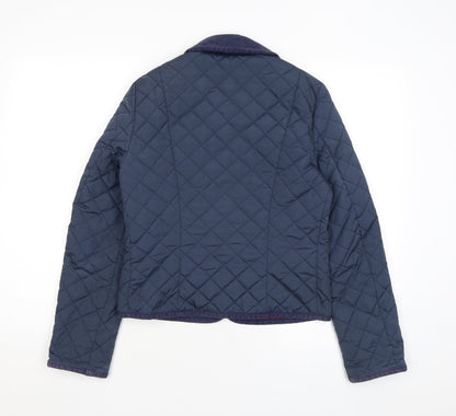 Limited Collection Womens Blue Quilted Coat Size 6 Snap