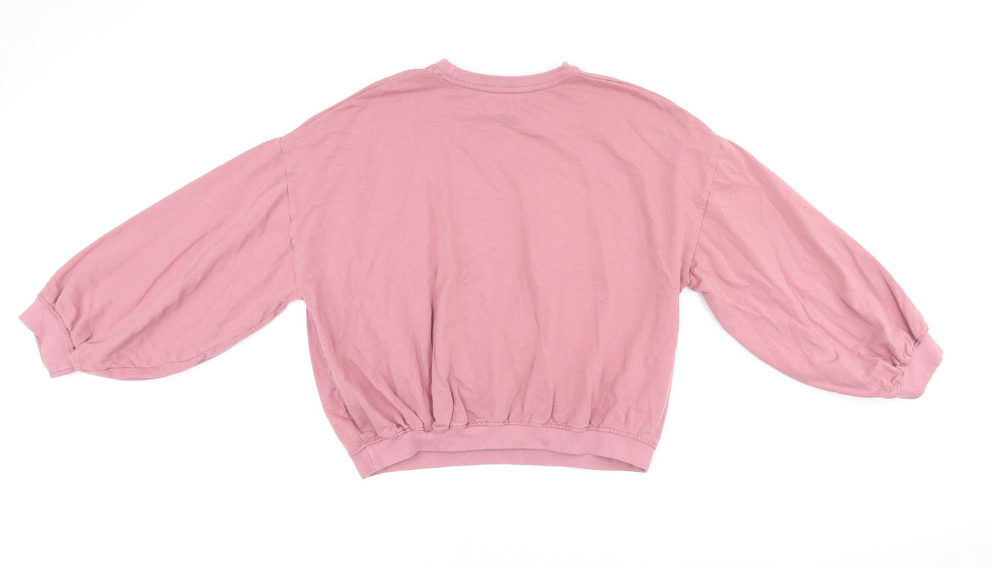 URBAN BLISS Womens Pink Cotton Pullover Sweatshirt Size 10 Pullover