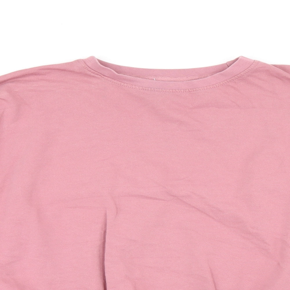 URBAN BLISS Womens Pink Cotton Pullover Sweatshirt Size 10 Pullover