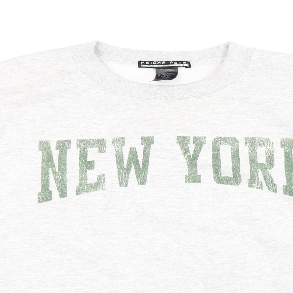 Prince Peter Womens Grey Cotton Pullover Sweatshirt Size M Pullover - New York print