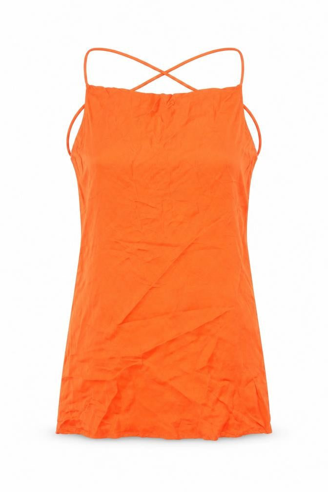 Zara Womens Red Viscose Camisole Tank Size S Square Neck