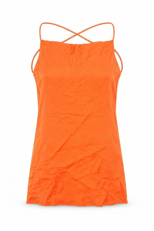 Zara Womens Red Viscose Camisole Tank Size S Square Neck