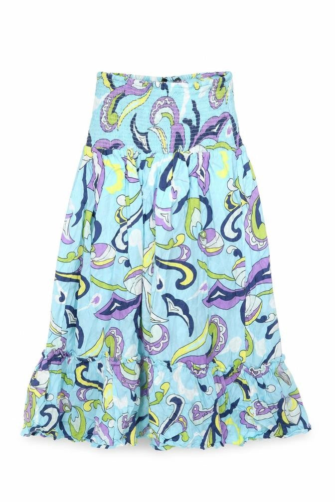 Bonmarché Womens Blue Geometric Viscose A-Line Size 10 Off the Shoulder Pullover