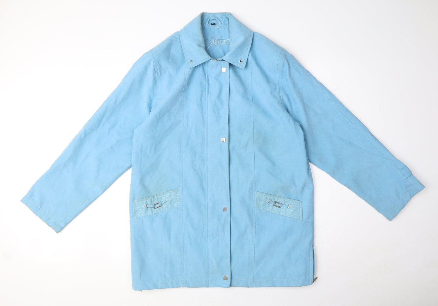 Finesse Womens Blue Parka Coat Size 12 Zip