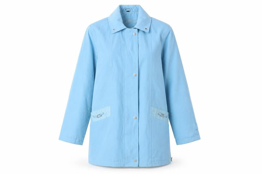 Finesse Womens Blue Parka Coat Size 12 Zip