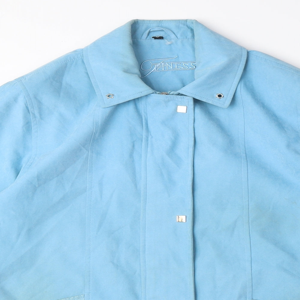 Finesse Womens Blue Parka Coat Size 12 Zip
