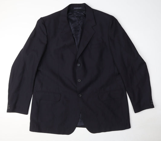 Alexander James Mens Black Polyester Jacket Suit Jacket Size 44 Regular