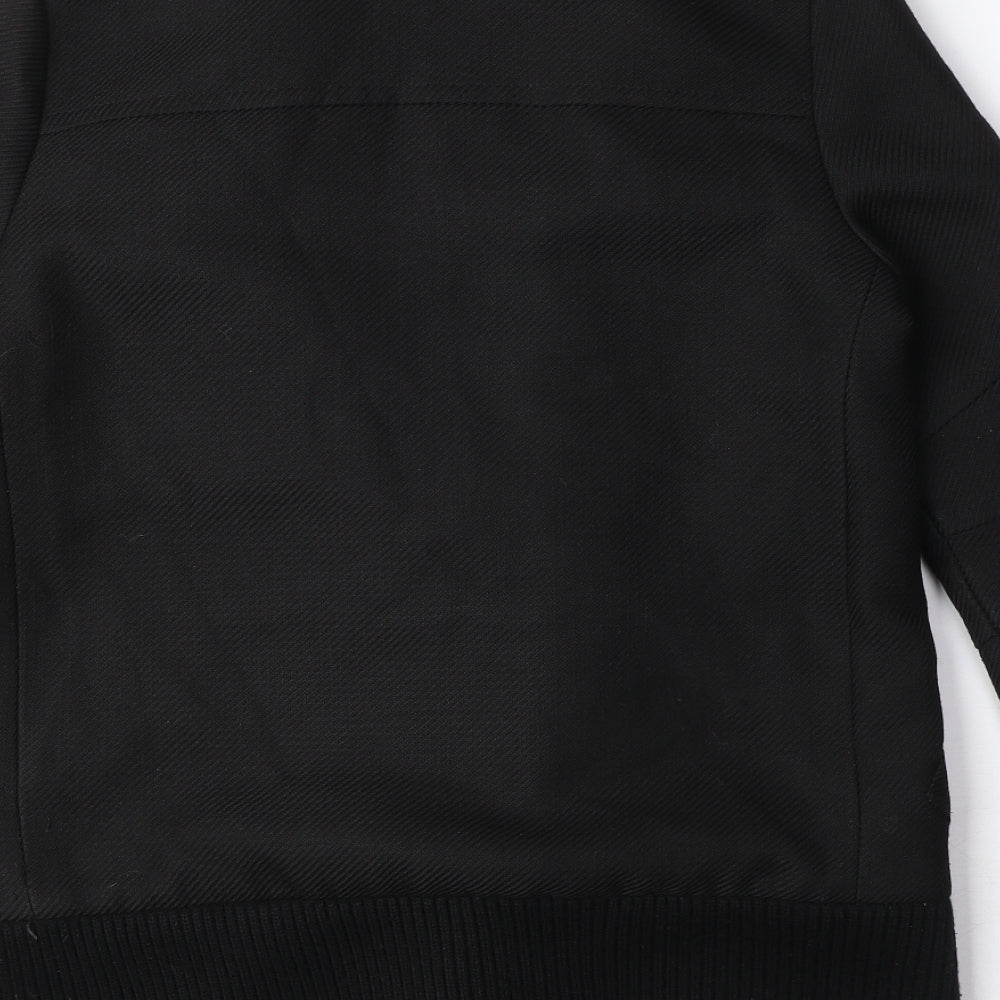 French Connection Womens Black Biker Coat Size 6 Zip