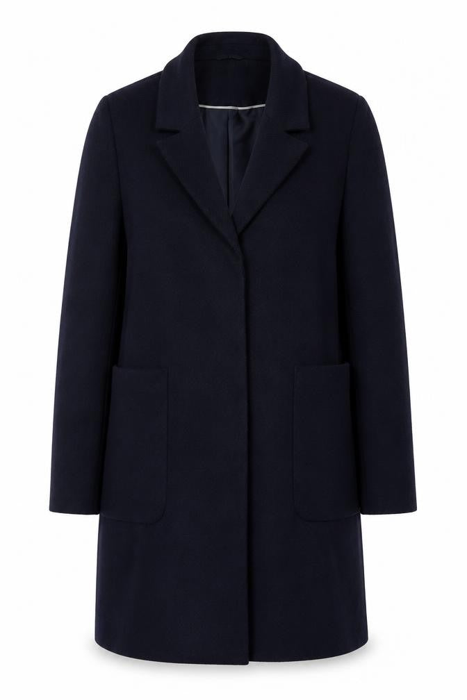 Red Herring Womens Blue Overcoat Coat Size 14 Snap