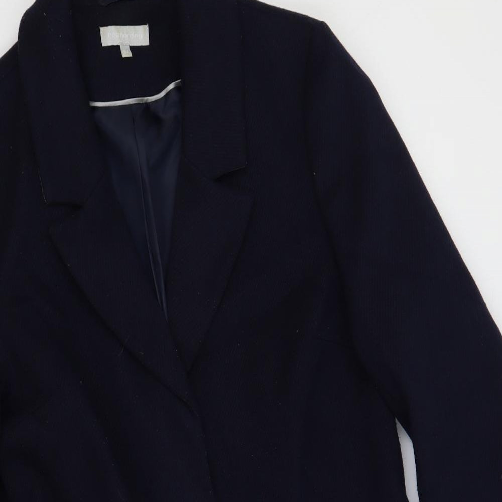 Red Herring Womens Blue Overcoat Coat Size 14 Snap