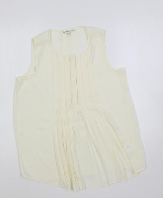 Daniel Rainn Womens Ivory Polyester Basic Blouse Size S Round Neck