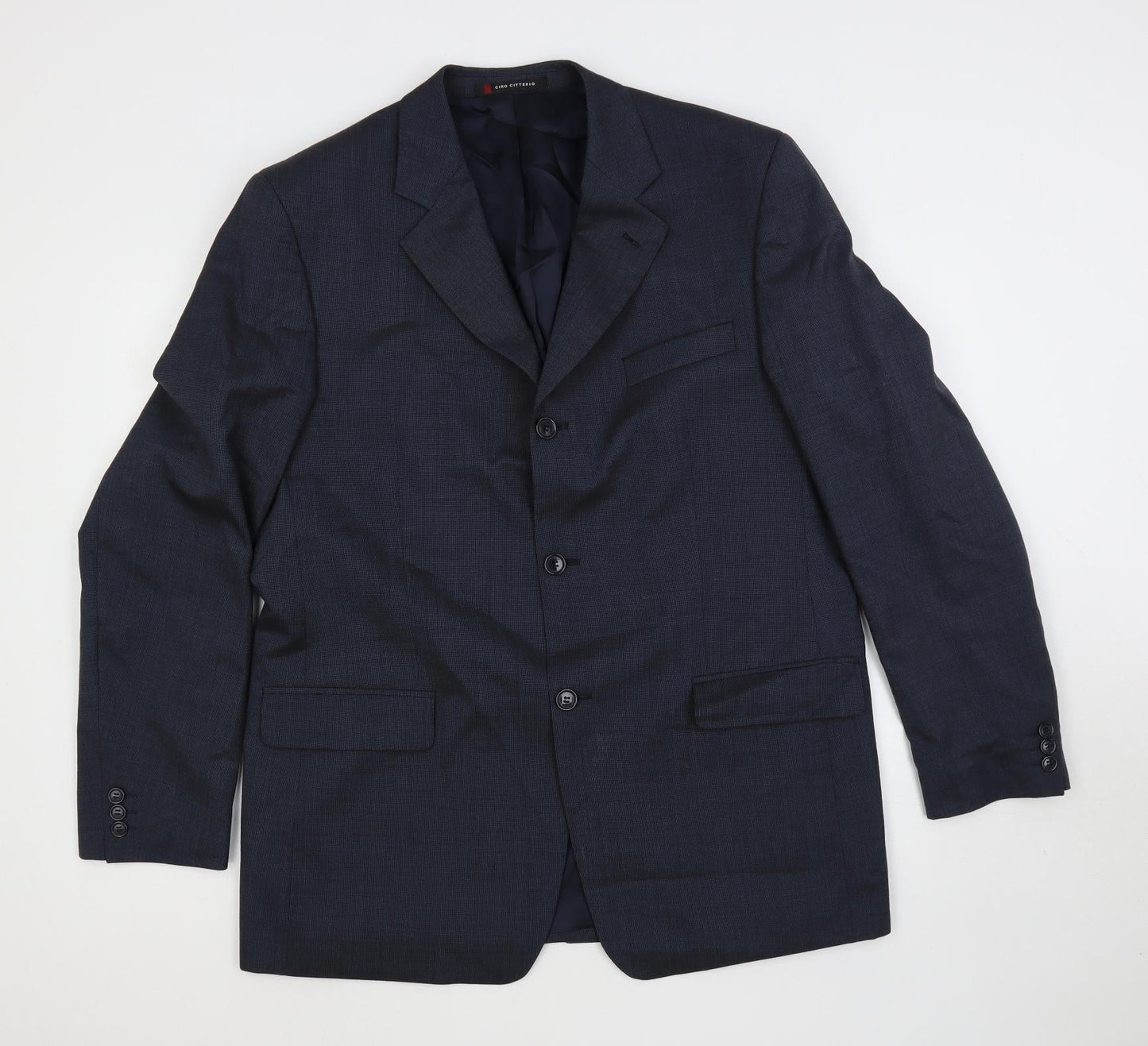 Ciro Citterio Mens Blue Polyester Jacket Suit Jacket Size 42 Regular