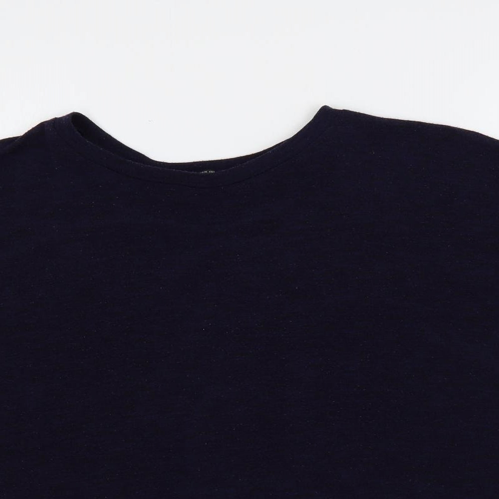 River Island Womens Blue Round Neck Polyester Pullover Jumper Size 10 - Oversized