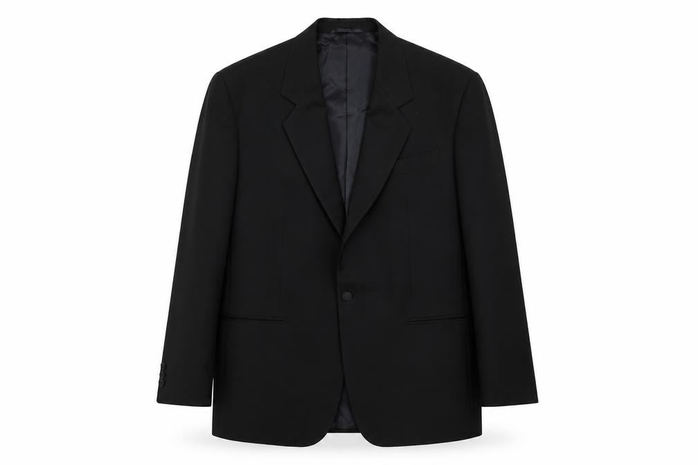 James Barry Mens Black Wool Tuxedo Suit Jacket Size 42 Regular
