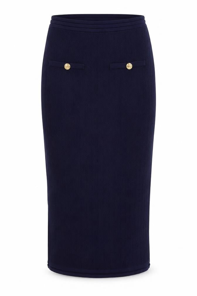 Zara Womens Blue Nylon Straight & Pencil Skirt Size S Zip - Button