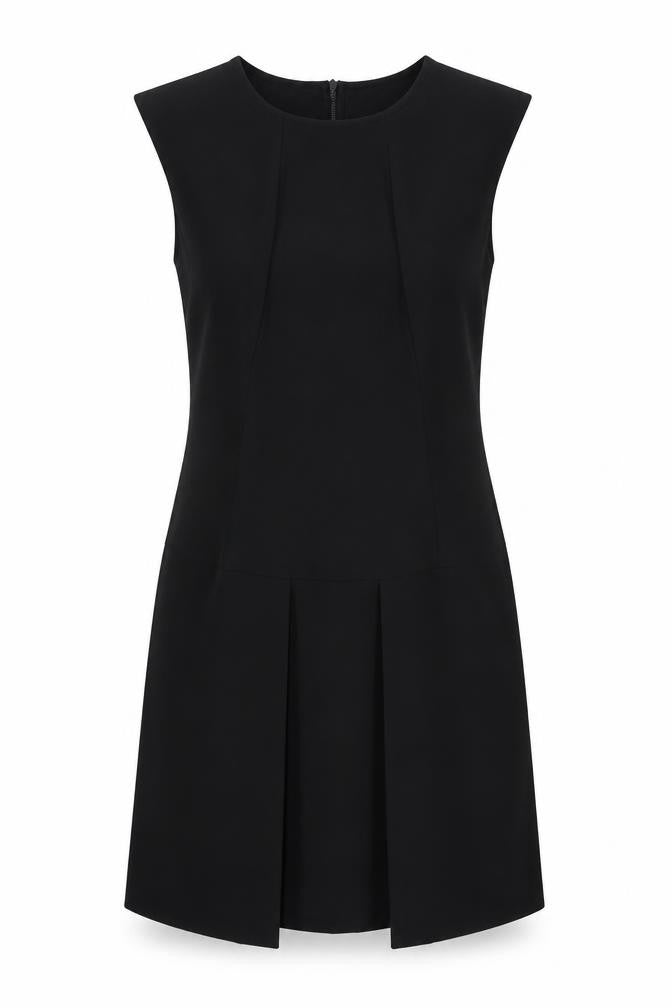 Scarlett Black Womens Black Polyester A-Line Size M Round Neck Zip