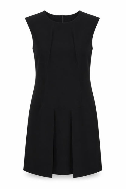 Scarlett Black Womens Black Polyester A-Line Size M Round Neck Zip
