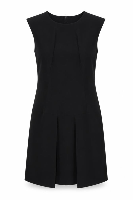 Scarlett Black Womens Black Polyester A-Line Size M Round Neck Zip