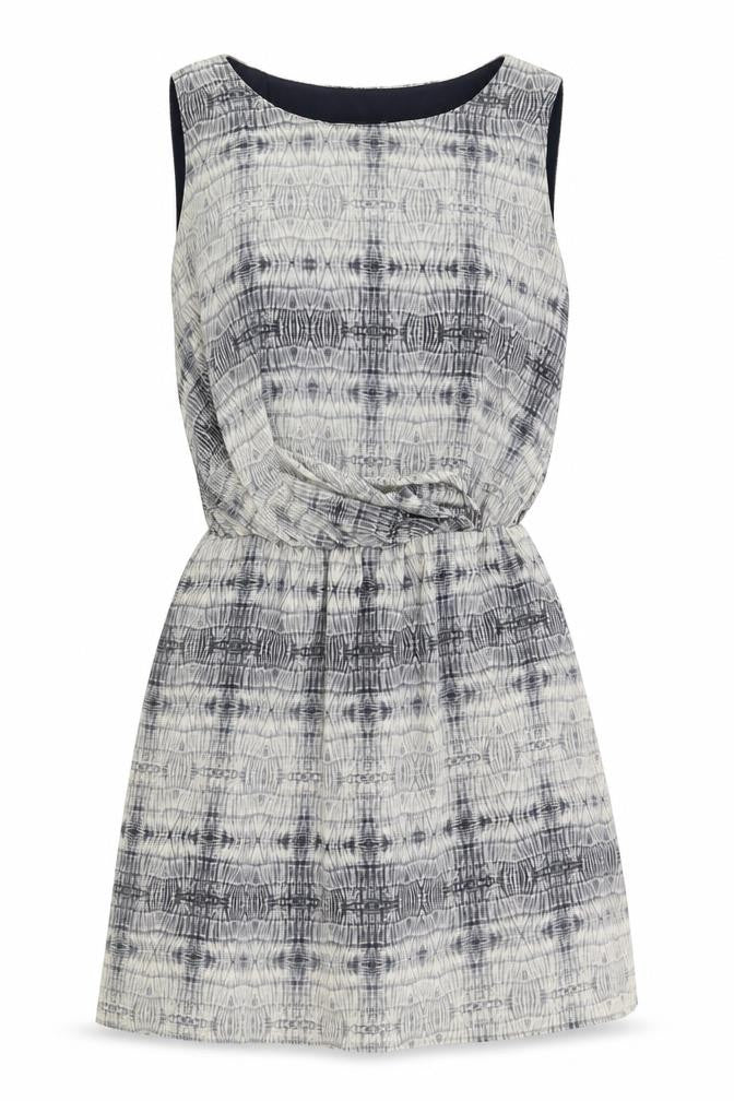 Mango Womens Grey Geometric Polyester Mini Size XS Round Neck Pullover