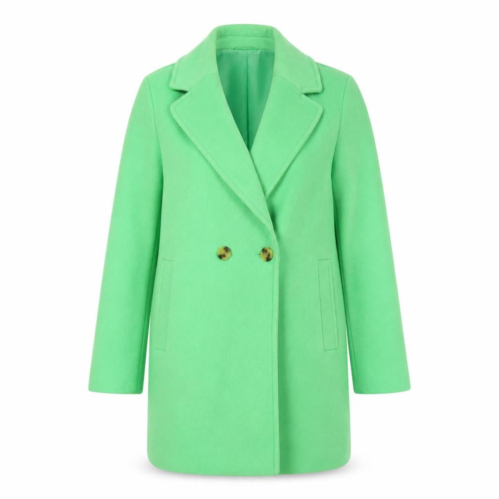 Marks & Spencer Womens Green Overcoat Coat Size 12 Button