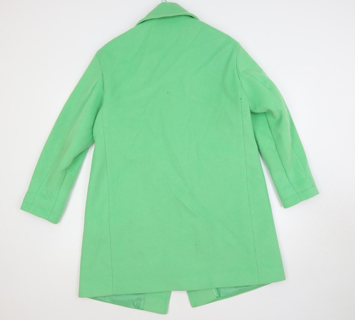 Marks and Spencer Womens Green Overcoat Coat Size 12 Button