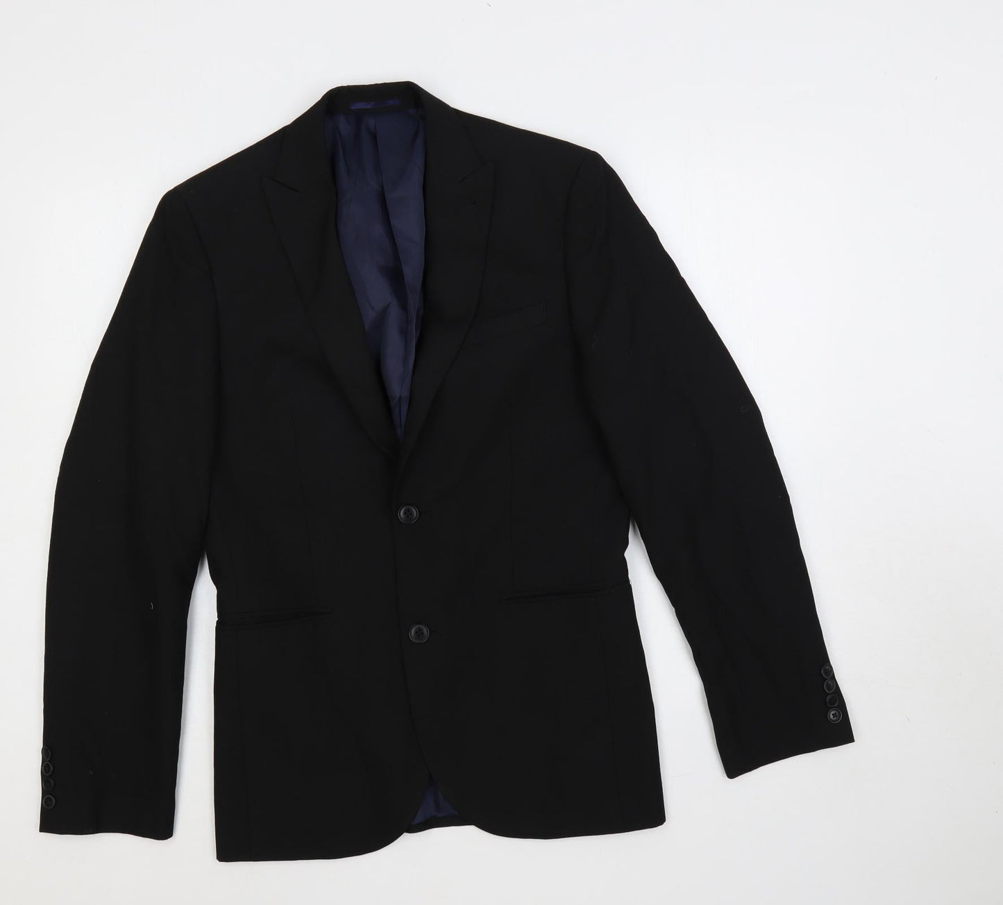NEXT Mens Black Polyester Jacket Suit Jacket Size 36 Regular