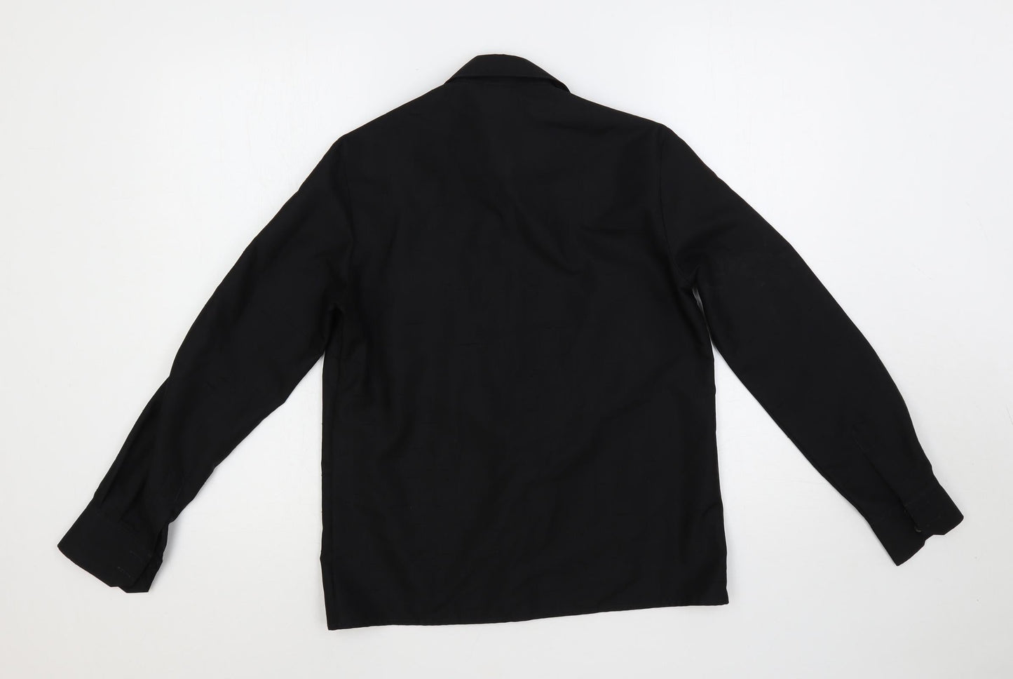 Wibor Womens Black Polyamide Basic Button-Up Size 10 Collared