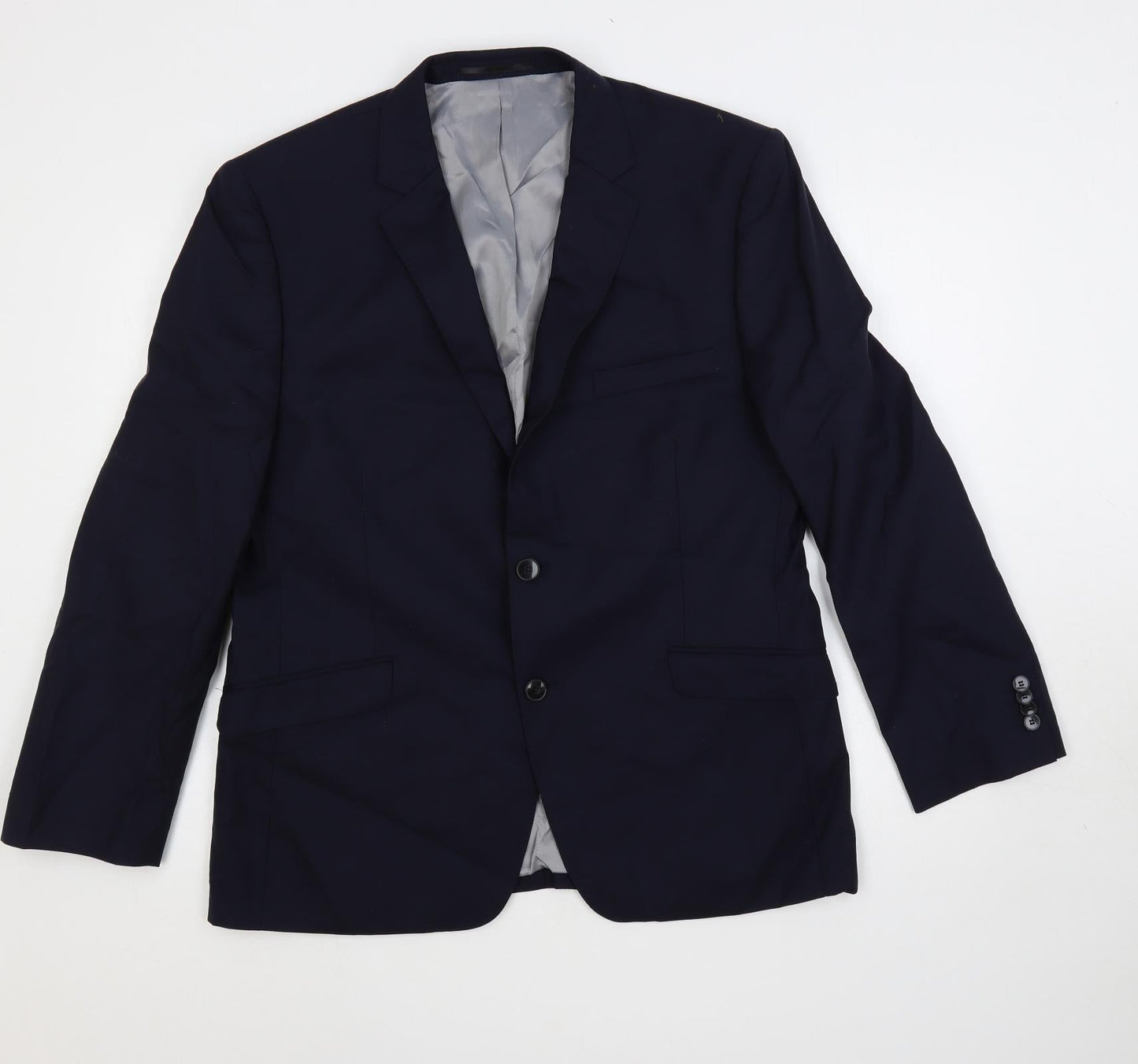 Performance suit Mens Blue Polyester Jacket Suit Jacket Size 42 Regular