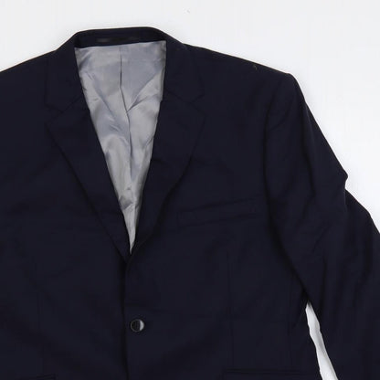 Performance suit Mens Blue Polyester Jacket Suit Jacket Size 42 Regular