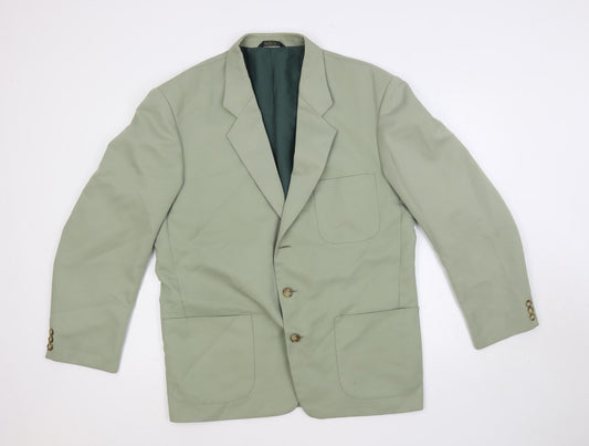 Browns Mens Green Polyester Jacket Blazer Size 42 Regular