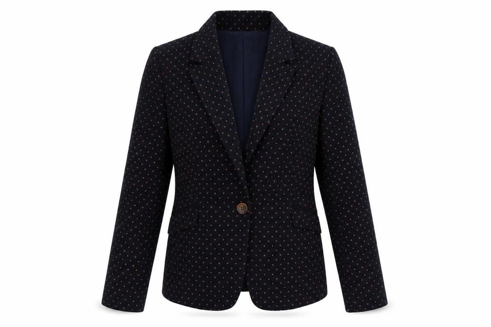 NEXT Womens Blue Geometric Jacket Blazer Size 10 Button