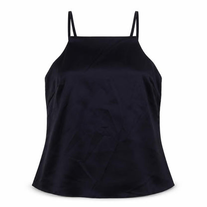 Front view of ASOS women’s blue polyester camisole tank, size UK 6, square neck - open back
