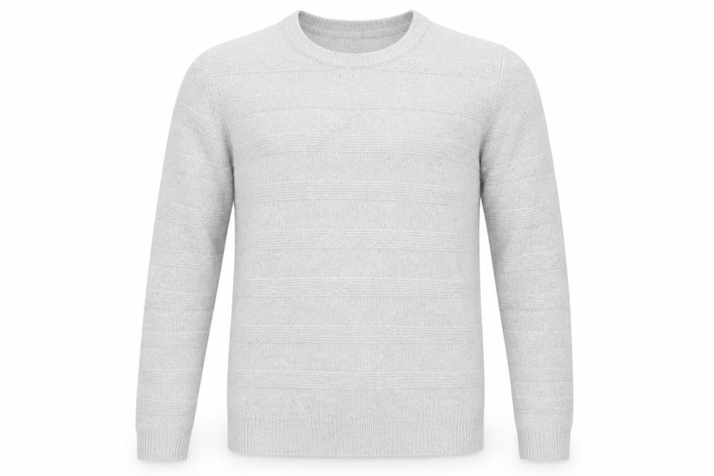 Marks & Spencer Mens Grey Round Neck Acrylic Pullover Jumper Size L Long Sleeve