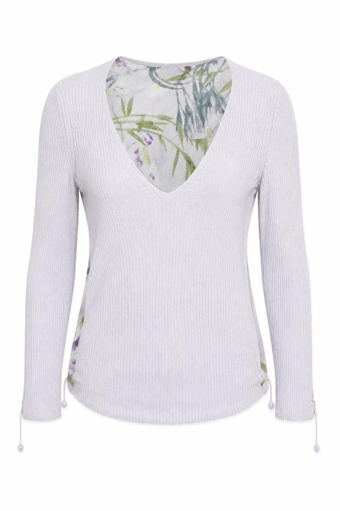 Fenn Wright Manson Womens Purple V-Neck Floral Viscose Pullover Jumper Size M - Sleeve Rock Detail