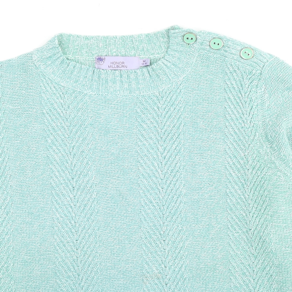 EWM Womens Green Round Neck Acrylic Pullover Jumper Size 14 - Size 14-16
