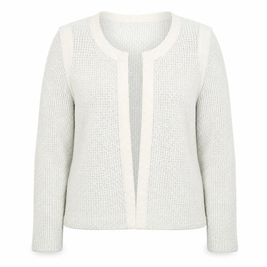 Cache Cache Womens Beige V-Neck Cotton Cardigan Jumper Size S - Glitter Detail, Label Size 1