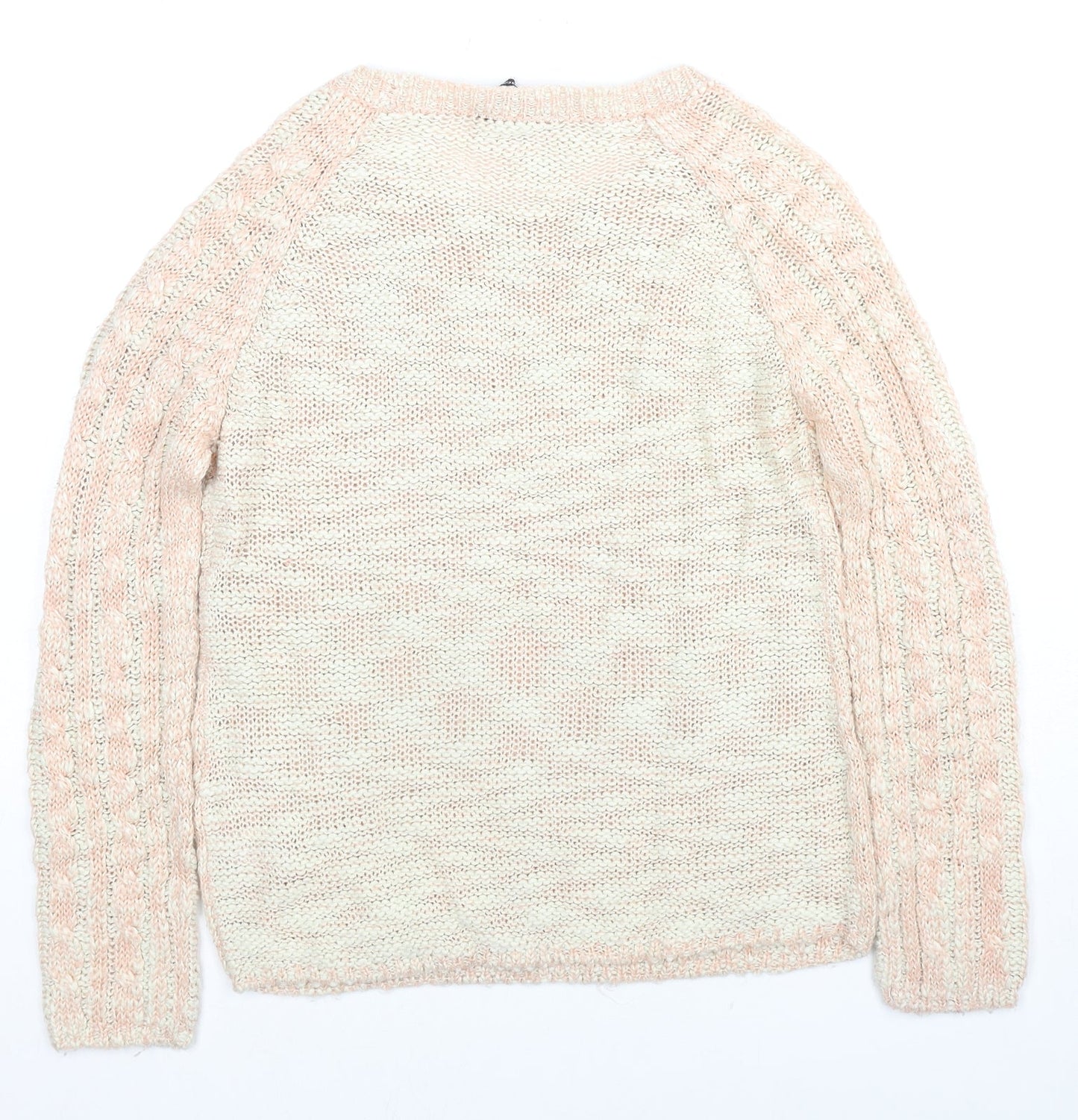 Dorothy Perkins Womens Beige Round Neck Acrylic Pullover Jumper Size 10